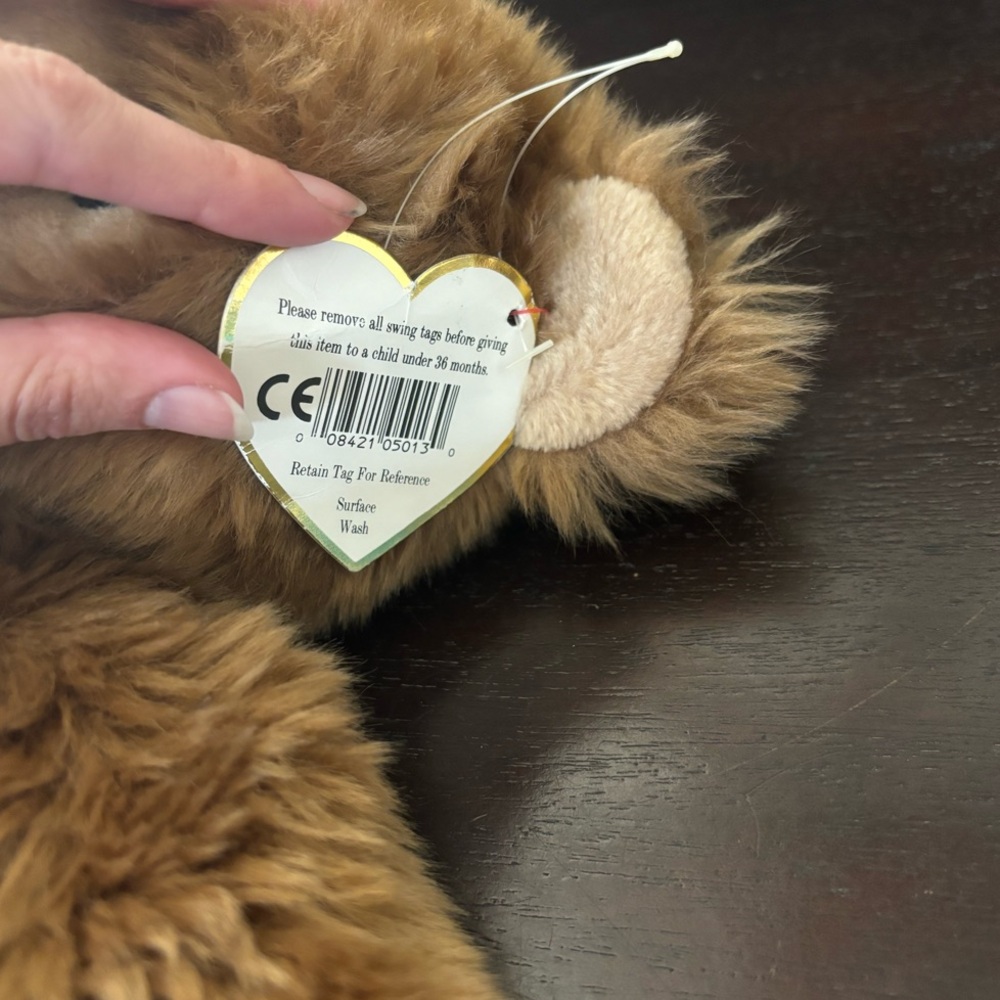 Vintage 1995 Classic TY Plush Brown Teddy Bear Nutmeg - Picture 4 of 10